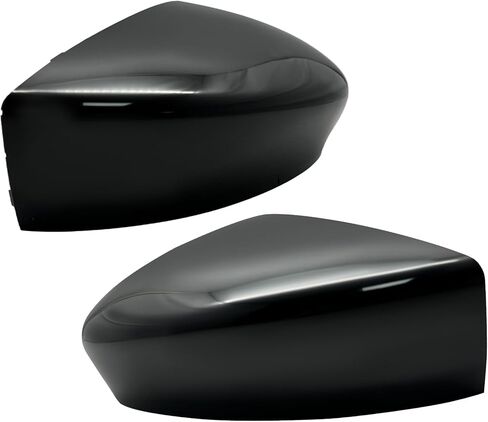 A-Premium 2 PCS Driver and Passenger Side Rearview Mirror Covers Caps - Compatible with Nissan Versa Versa Note 2015 2016 2017 2018 2019 - Smooth Black, Without Turn Signal Hole in Saudi Arabia