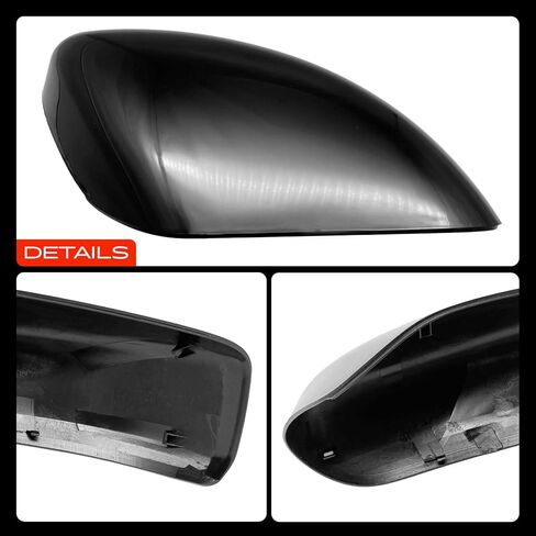 A-Premium Driver Side Rearview Mirror Cover Cap - Compatible with Nissan Altima 2013-2018 - Smooth Black, Without Turn Signal Hole in Saudi Arabia