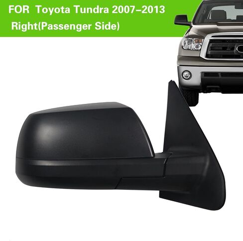 Side Mirror Car Door Mirror Fits for Toyota Tundra 2007-2013 Sequoia Right Passenger Side| Power Adjustable Glass |Heated |TO1321252 | TEXTURE BLACK (RH)-5 Wires in Saudi Arabia