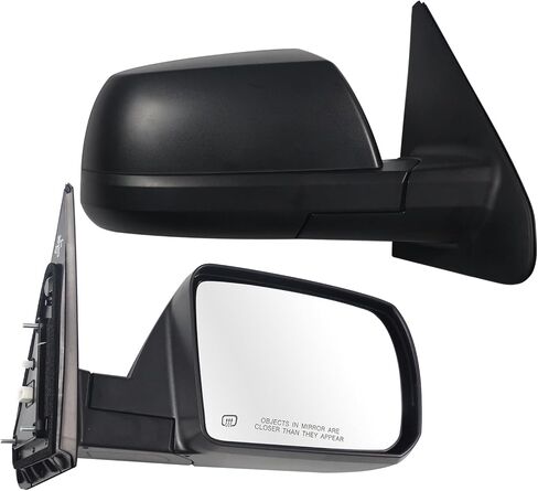 Side Mirror Car Door Mirror Fits for Toyota Tundra 2007-2013 Sequoia Right Passenger Side| Power Adjustable Glass |Heated |TO1321252 | TEXTURE BLACK (RH)-5 Wires in Saudi Arabia