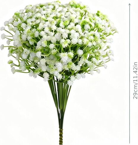200 Pcs Artificial Baby's Breath Flowers Bulk, Real Touch White Gypsophila Fake Flowers with Bendable Stems for Wedding Bouquets, Centerpieces, DIY Crafts, Home Garden Decor in Saudi Arabia