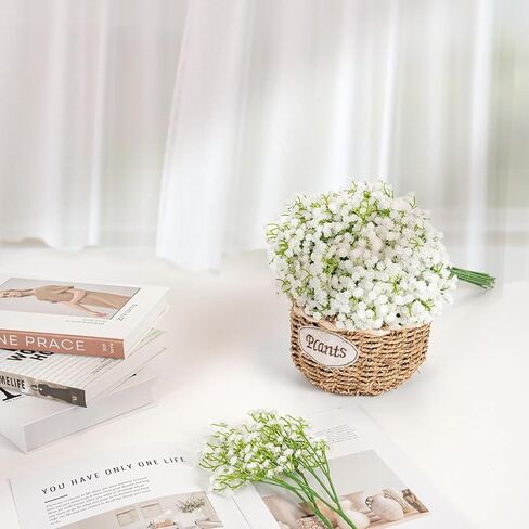 200 Pcs Artificial Baby's Breath Flowers Bulk, Real Touch White Gypsophila Fake Flowers with Bendable Stems for Wedding Bouquets, Centerpieces, DIY Crafts, Home Garden Decor in Saudi Arabia