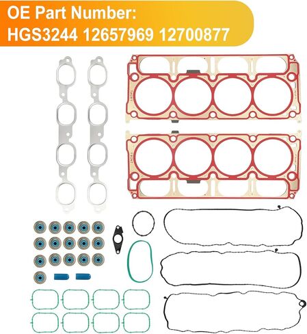HGS3244 Cylinder Head Gasket Kit for Chevrolet Corvette 2014-2021 Silverado 1500 Camaro, Suburban, Tahoe, for GMC Sierra 1500, Yukon, Yukon XL, 6.2L V8 OHV Naturally Aspirated L86, 12700877 in Kuwait