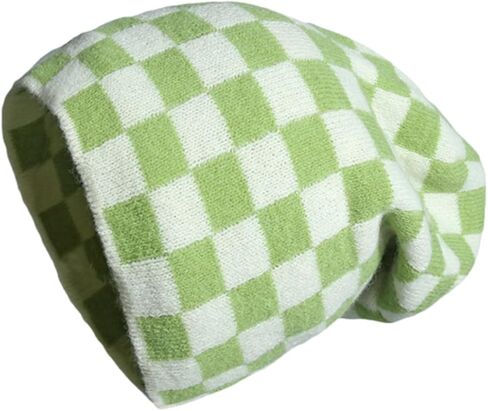 BAIMORE Unisex Fashion Outdoor Baggy Skull Cap Checkered Slouchy Knitted Wool Beanie in Kuwait