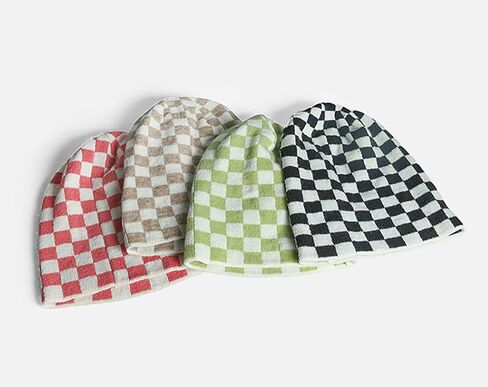 BAIMORE Unisex Fashion Outdoor Baggy Skull Cap Checkered Slouchy Knitted Wool Beanie in Kuwait