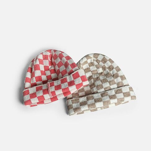 BAIMORE Unisex Fashion Outdoor Baggy Skull Cap Checkered Slouchy Knitted Wool Beanie in Kuwait