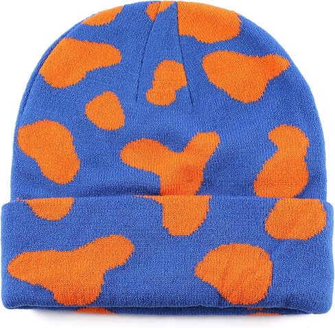 Funny Cow Print Hat Winter Soft Knit Beanie for Men Women Animal Lovers Gift in Saudi Arabia