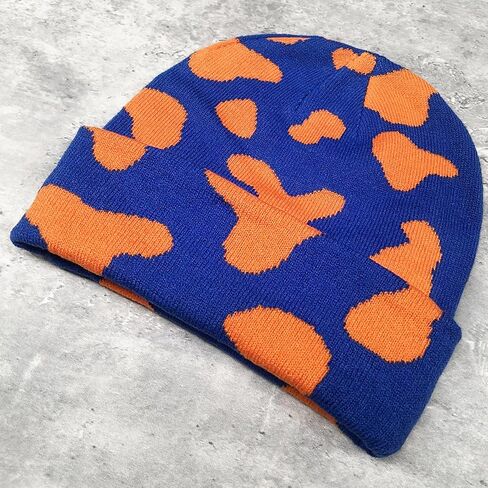 Funny Cow Print Hat Winter Soft Knit Beanie for Men Women Animal Lovers Gift in Saudi Arabia