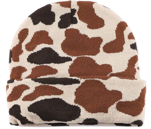 Funny Cow Print Hat Winter Soft Knit Beanie for Men Women Animal Lovers Gift in Saudi Arabia