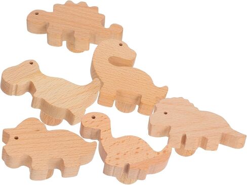 مقابض أدراج ديناصور خشبية 6 قطع مقابض خزانة حيوانات لخزانة الملابس وأثاث الحضانة مع مسامير مقابض خشبية مزخرفة لأدراج غرفة النوم in Kuwait