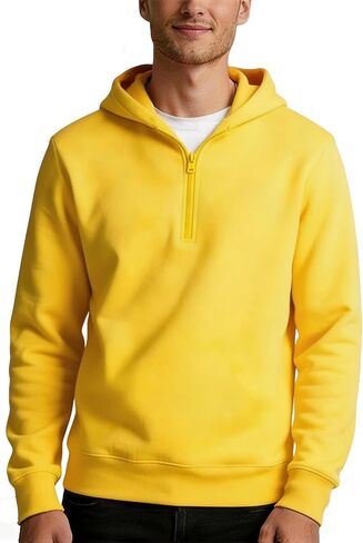 TUVEKE Mens Quarter Zip Hoodies Pullover Hoodie Seam Pocket Half Zip Long Sleeve Casual Fleece Hooded Sweatshirt for Men in Saudi Arabia