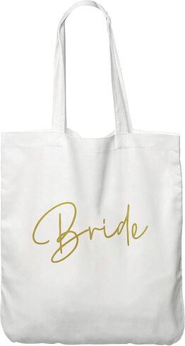 LADY & HOME Bride Bridesmaid Cotton Tote Bag for Bridal Shower Bachelorette Party Gifts in Kuwait