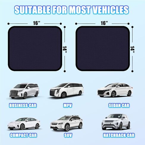 ZATOOTO Car Window Shades Car Window Shade for Baby Semi-Transparent Sun Blocker UV & Privacy Protection for Camping, Napping, and Relaxing Auto Covers 2 Pack,15.75 * 13.78 in in Kuwait