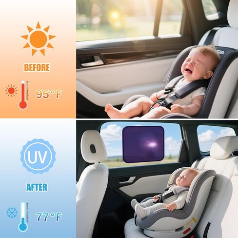 ZATOOTO Car Window Shades Car Window Shade for Baby Semi-Transparent Sun Blocker UV & Privacy Protection for Camping, Napping, and Relaxing Auto Covers 2 Pack,15.75 * 13.78 in in Kuwait