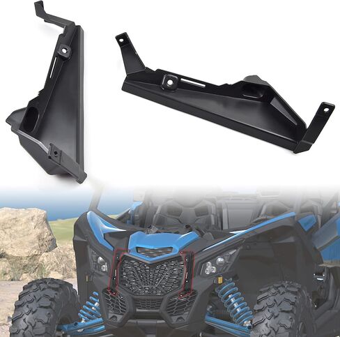 عاكس المبرد الأمامي SAUTVS لـ Can-Am Maverick X3، طقم عاكس المبرد الأمامي البلاستيكي لملحقات Can-Am Maverick X3 MAX Turbo R XDS 2017-2018 (قطعتان، استبدال #705010626) in Kuwait