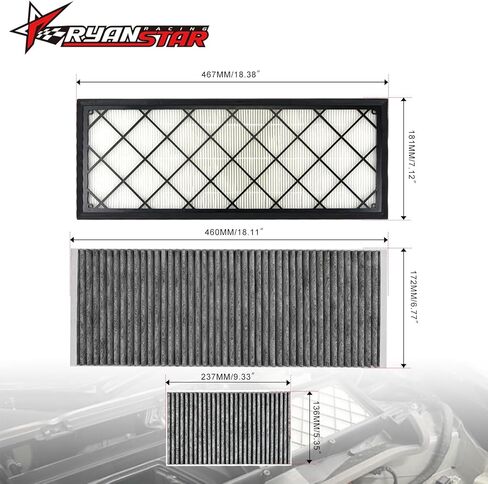 RYANSTAR RACING 6 PCS Cabin Air Filter HEPA Air Intake Filter with Activated Carbon Compatible with Tesla Model Y 2020-2025 Model Y Accessories in Saudi Arabia