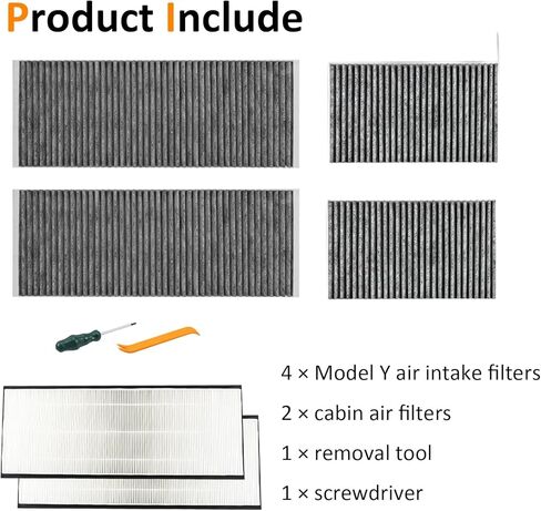 RYANSTAR RACING 6 PCS Cabin Air Filter HEPA Air Intake Filter with Activated Carbon Compatible with Tesla Model Y 2020-2025 Model Y Accessories in Saudi Arabia