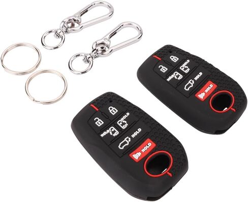 حافظة غطاء مفتاح فوب من السيليكون لسيارة Toyota Sienna XSE Platium AWD 2021 2022 2023 2024 2025 6 أزرار مطاطية عن بعد بدون مفتاح (أسود) in Kuwait