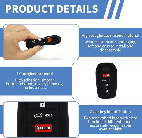 2 Pack Key Fob Cover for Camry Crown, Soft Silicone Key Shell Case Compatible with 2023-2026 Toyota Models, 4 Button Protective Cover for Key Fob Accessories in Kuwait