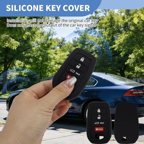 2 Pack Key Fob Cover for Camry Crown, Soft Silicone Key Shell Case Compatible with 2023-2026 Toyota Models, 4 Button Protective Cover for Key Fob Accessories in Kuwait