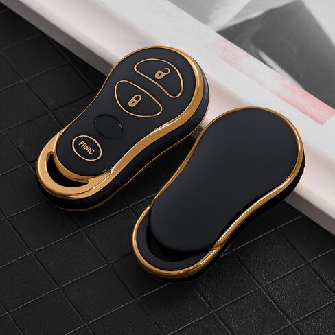 ELOHEI Key Fob Cover Case for 1999-2003 Dodge Durango Grand Caravan Dakota/2002-2005 Dodge Ram Truck 1500 2500 3500/1999-2003 Chrysler Town & Country Voyager Accessories، 3 أزرار (أسود) in Saudi Arabia
