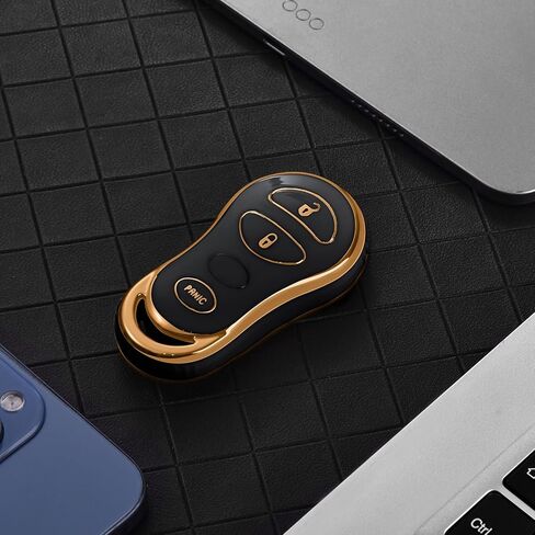 ELOHEI Key Fob Cover Case for 1999-2003 Dodge Durango Grand Caravan Dakota/2002-2005 Dodge Ram Truck 1500 2500 3500/1999-2003 Chrysler Town & Country Voyager Accessories، 3 أزرار (أسود) in Saudi Arabia