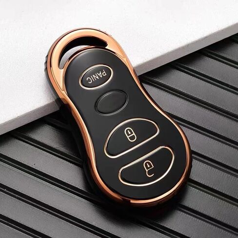 ELOHEI Key Fob Cover Case for 1999-2003 Dodge Durango Grand Caravan Dakota/2002-2005 Dodge Ram Truck 1500 2500 3500/1999-2003 Chrysler Town & Country Voyager Accessories، 3 أزرار (أسود) in Saudi Arabia