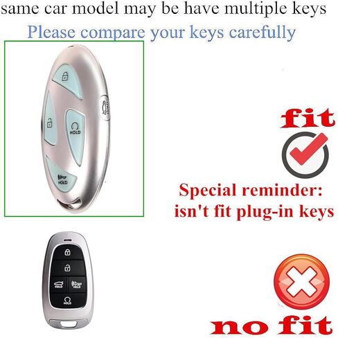 Genuine Leather Compatible with Hyundai Key Fob Cover fit 2025 Elanrtra Sonata Ioniq Santa Fe Santa Cruz Tucson 5 Buttons Accessories Keychains (Black) in Saudi Arabia