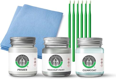 ERA Paints - LM7W/9Q - Meteor Gray Metallic for PORSCHE Exact OEM Color Match Automotive Touch Up Paint for Cars - Scratch & Chip Repair for Metal & Plastic - Premium Kit - Made in USA in Kuwait