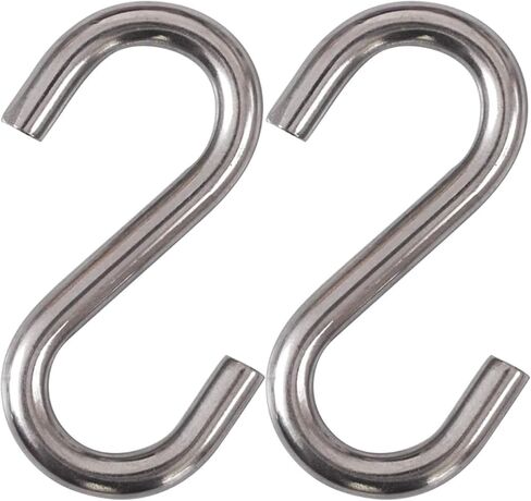 4 Pack Heavy Duty S Hooks for Hanging Hammock Stand Swing Plants, Loads up to 550 lbs, 3.3 Inch Long 0.31 Inch Thick Strong Galvanized Utility Hooks,Swing S Hooks, Industrial Grade Quality ooks (4) in Kuwait