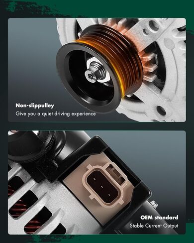 مولد كهربائي SCITOO يناسب Ford for E-350 Super Duty 6.2L 2017-2018، لFord for F-250 for F-350 Super Duty 6.2L 2017-2018، لFord for Mustang 4.0L 2009-2010 12V 150Amp CW 6 Groove Pulley 11429 in Saudi Arabia
