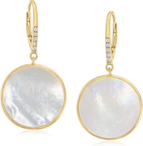 روس سيمونز عرق اللؤلؤ و .10 قيراط. t.w. أقراط دائرية من التوباز الأبيض من الذهب عيار 18 قيراطًا فوق الجنيه الاسترليني in Kuwait