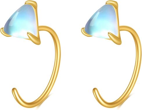 DOVRAN 14K أقراط من الذهب العقيق للنساء ريال الصلبة الذهب الأصفر مثلث هوب هيبوالرجينيك مجوهرات هدايا لها in Kuwait