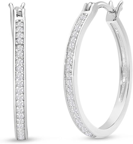 Jaclyn Smith 1/4 Carat Sparkling Created Diamond Hoop Earrings in Saudi Arabia