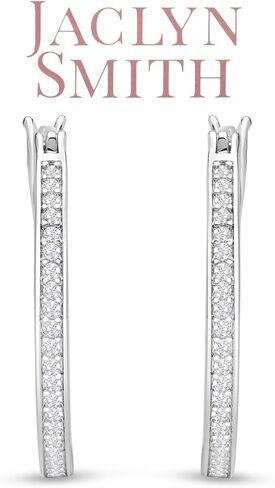 Jaclyn Smith 1/4 Carat Sparkling Created Diamond Hoop Earrings in Saudi Arabia