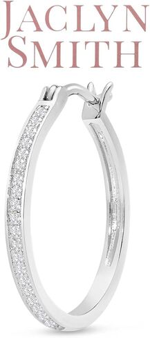 Jaclyn Smith 1/4 Carat Sparkling Created Diamond Hoop Earrings in Saudi Arabia
