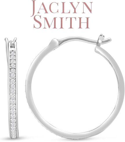Jaclyn Smith 1/4 Carat Sparkling Created Diamond Hoop Earrings in Saudi Arabia