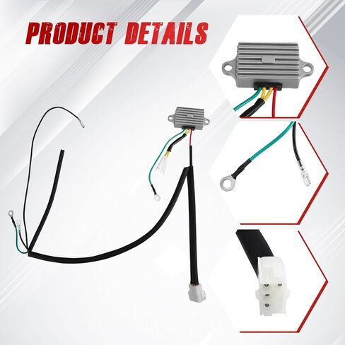 136-7879 Voltage Regulator with Harness Compatible with Exmark Quest Radius E & S Series Toro TimeCutter/Titan/Z-Master Replace# 136-7879-00 127-9219 in Kuwait