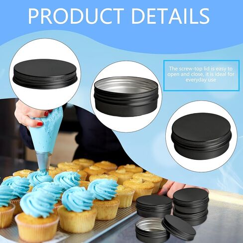 120 Pack Round Aluminum Tin with Screw Lid 2 oz Round Metal Cans Containers Empty Balm Storage Jars DIY Refillable Tin with 6 Markers 15 Sheets Stickers for Candle Salve Cosmetic Spices (Color Set 2) in Kuwait