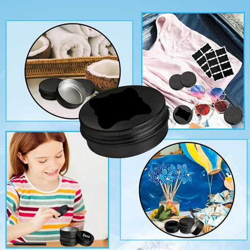 120 Pack Round Aluminum Tin with Screw Lid 2 oz Round Metal Cans Containers Empty Balm Storage Jars DIY Refillable Tin with 6 Markers 15 Sheets Stickers for Candle Salve Cosmetic Spices (Color Set 2) in Kuwait