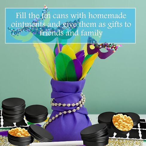 120 Pack Round Aluminum Tin with Screw Lid 2 oz Round Metal Cans Containers Empty Balm Storage Jars DIY Refillable Tin with 6 Markers 15 Sheets Stickers for Candle Salve Cosmetic Spices (Color Set 2) in Kuwait