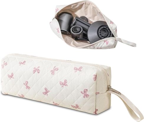 Quilted Cotton Travel Storage Organizer Bag - Lightweight Pouch for Curling Iron, Flat Iron & Hair Tools, Reinforced Handle, Ideal for Travel & Home Use in Saudi Arabia