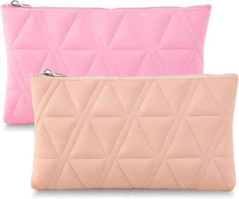 Makeup Bag Travel Cosmetic Bag Organizer Toiletry Bag (Black and Pink) in Saudi Arabia