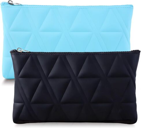 Makeup Bag Travel Cosmetic Bag Organizer Toiletry Bag (Black and Pink) in Saudi Arabia
