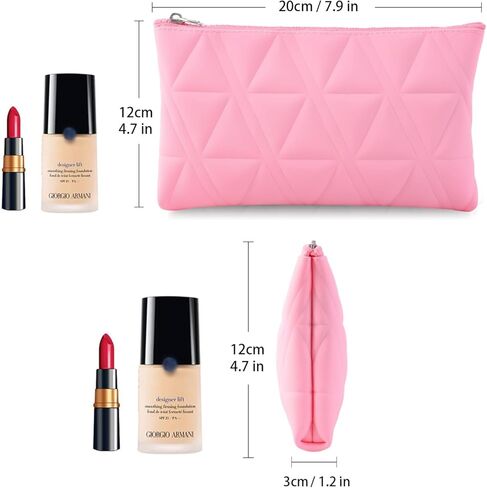 Makeup Bag Travel Cosmetic Bag Organizer Toiletry Bag (Black and Pink) in Saudi Arabia