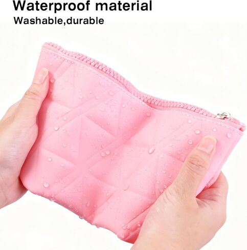 Makeup Bag Travel Cosmetic Bag Organizer Toiletry Bag (Black and Pink) in Saudi Arabia