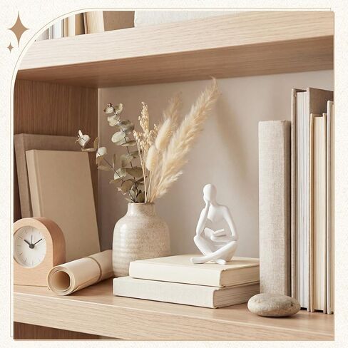 Yinkin Reading Thinker Statue, Abstract Art Thinker Sculptures Figurine, Modern Aesthetic Figurine Decoration for Home Living Room Bedroom Office Shelf Table Desk Bookshelf Decor(White) in Saudi Arabia