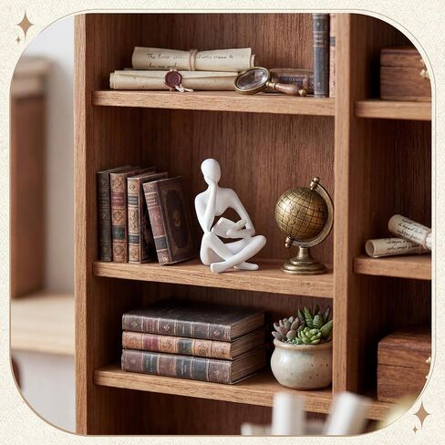 Yinkin Reading Thinker Statue, Abstract Art Thinker Sculptures Figurine, Modern Aesthetic Figurine Decoration for Home Living Room Bedroom Office Shelf Table Desk Bookshelf Decor(White) in Saudi Arabia