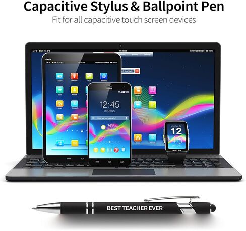 KeCee 10Pcs Thank You Teacher Pens, Teacher Appreciation Gifts Bulk, Personalized Ballpoint Pens Set, School Office Writing Supplies Gift, Black in Saudi Arabia