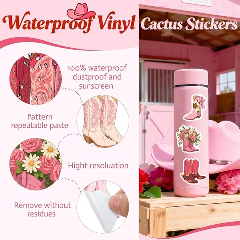 52 Pack Western Cowgirl Gifts for Women, Included 12 Pcs 0.5mm Black Ink Cowgirl Cowboy Boot Theme Ballpoint Pens Bulk Western Cowgirl Stickers for Women Cowboy Cowgirl Horse Lover Gifts in Saudi Arabia